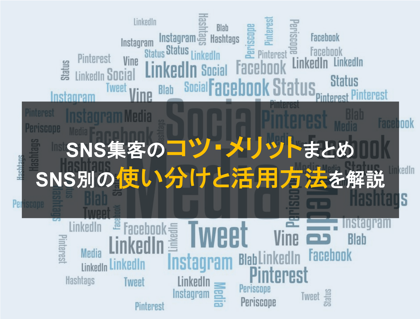 SNS集客のコツとは？SNS別の特徴、目的別の使い分け方法を比較・活用メリット・成功事例